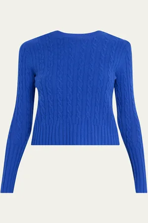 Guest In Residence Cable-Knit Shrunken Cashmere Crewneck Pullover
