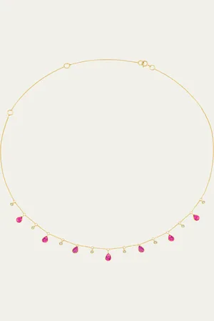 JIA JIA 14K Ruby and Diamond Raindrop Necklace