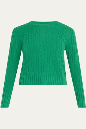 Guest In Residence Cable-Knit Shrunken Cashmere Crewneck Pullover