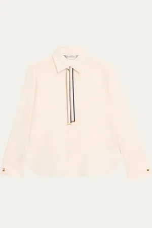 Max Mara Apollo Neck-Tie Button Down Blouse