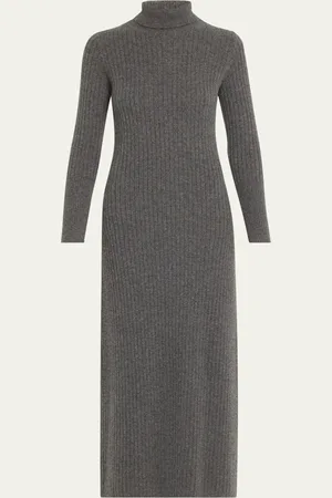Guest In Residence Wide Rib Cashmere Turtleneck Dress