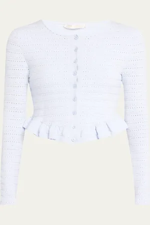 LOVESHACKFANCY Rogan Ruffle-Hem Cardigan