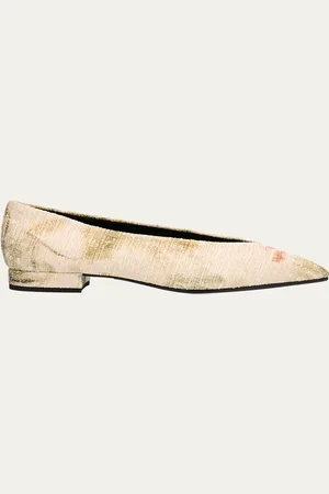 Loro Piana Rebecca Linen Ballerina Flats