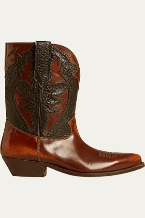 Golden Goose Wish Star Two-Tone Leather Boots