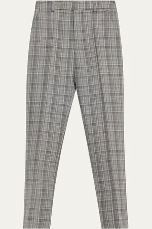 MERYLL ROGGE Plaid Straight Wool Tuxedo Pants