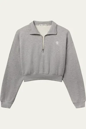 ÉTERNE Cropped Half-Zip Sweatshirt