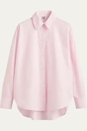 Totême Kimono-Sleeve Poplin Button-Down Shirt