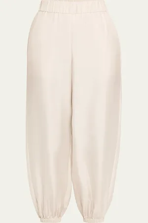 Lisa Yang High-Rise Tapered Silk Twill Trousers