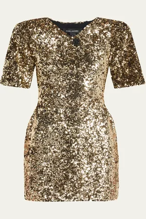 Marc Jacobs V-Neck Sequin Knit Mini Dress
