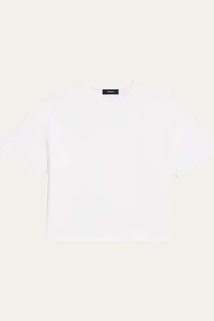 THEORY Clinton Knit Short-Sleeve Boxy Crewneck Tee