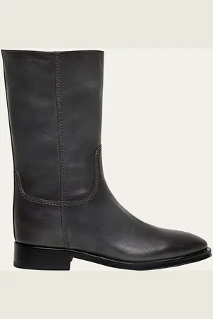 santoni Fleeces Leather Mid Boots