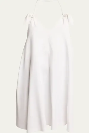 Loewe Halter Leather Knot Backless Mini Dress