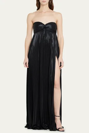 Retrofete Zoa Strapless Lamé Twisted-Bodice Gown