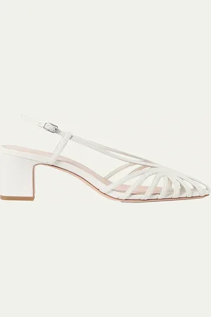 Loeffler Randall Livvy Priscilla Leather Slingback Block-Heel Sandals