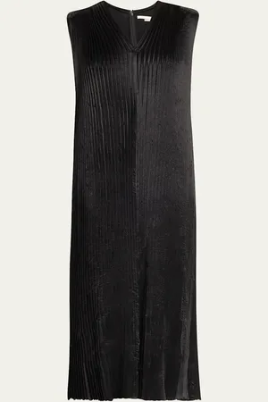 Jason Wu Pleated Satin Laser-Cut Trapeze Dress