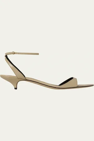 The Row Vika Leather Ankle-Strap Sandals