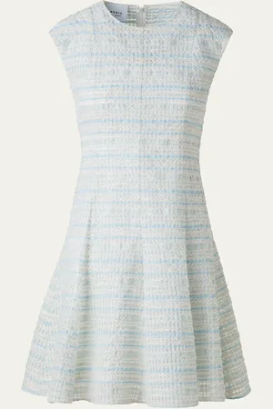 AKRIS Tweed Fit-Flare Mini Dress