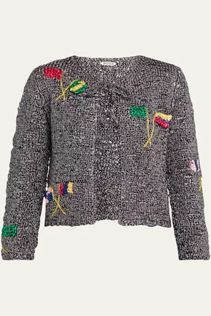 BODE Promenade Raised Flag Crochet Cardigan