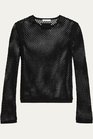Helmut Lang Long-Sleeve Mesh Seatbelt Top