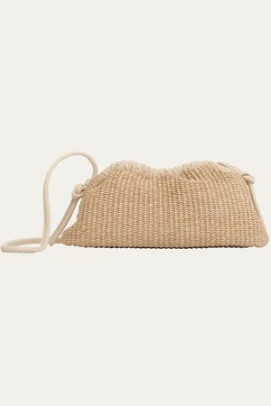 Mansur Gavriel Cloud Mini Raffia Clutch Bag