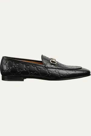 Gucci Jordaan GG Leather Bit Loafers