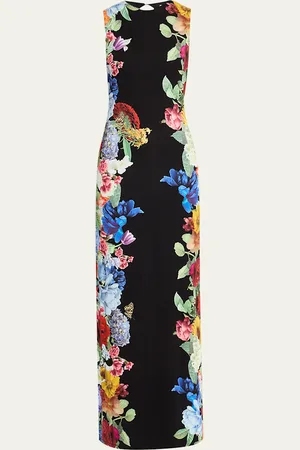 ALICE+OLIVIA Delora Floral Sleeveless Maxi Dress