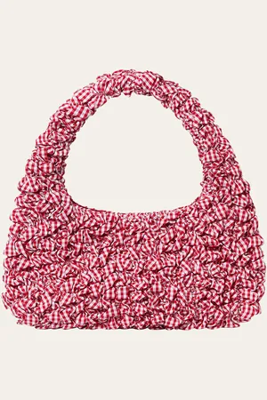 Loeffler Randall Mini Smocked Gingham Shoulder Bag