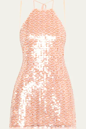 Toccin Micky Sequined Halter Shift Dress