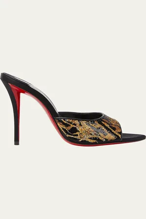 Christian Louboutin Miss Z Sequin Animal Red Sole Mules