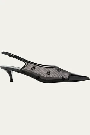 Givenchy 4G Mesh Patent Slingback Pumps
