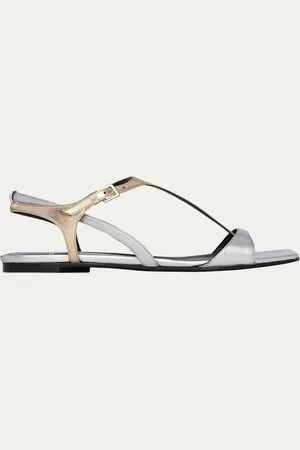 Pierre Hardy Rio Bicolor Metallic T-Strap Sandals