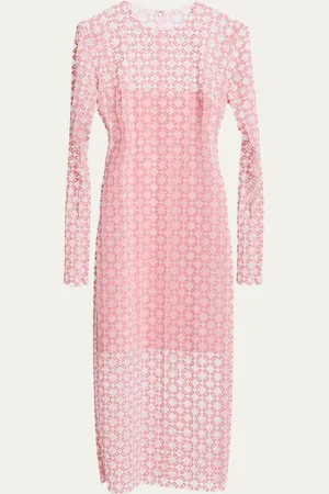 Givenchy Tulle Monogram Long Sleeve Midi Dress