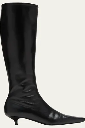 Totême Slim Mixed Leather Knee Boots