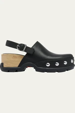 sorel Roman Leather Slingback Platform Clogs