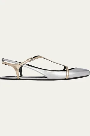 Pierre Hardy Rio Bicolor Metallic T-Strap Ballerina Flats