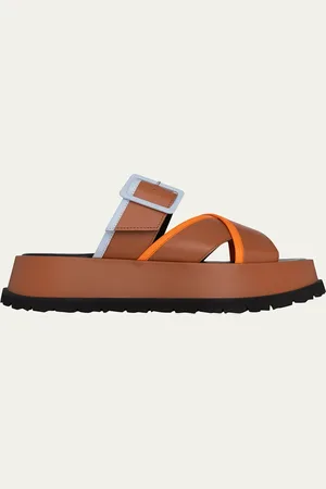 Pierre Hardy Alpha Maxi Colorblock Crisscross Buckle Comfort Sandals