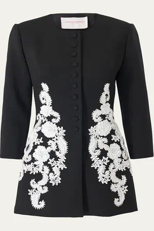 Carolina Herrera Floral Embroidered Wool Jacket