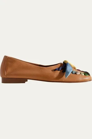 Hereu Lambskin Multicolored Lace-Up Ballerina Loafers