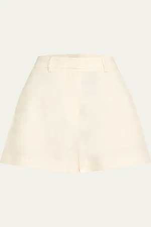 Heirlome Pilar High-Rise Wool Silk Shorts