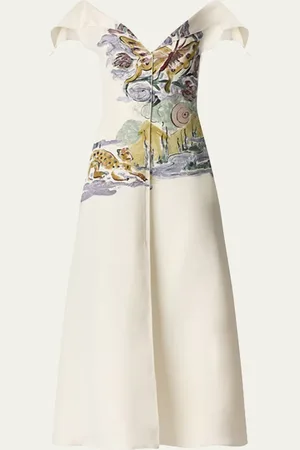 Altuzarra Jophee Drape Cap-Sleeve Maxi Dress