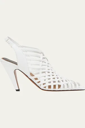 Stella McCartney Spure Woven Slingback Peep-Toe Pumps