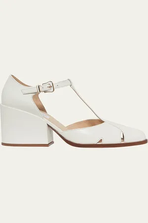 GABRIELA HEARST Evita Leather T-Strap Pumps
