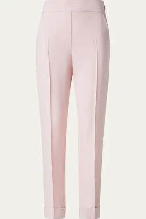 AKRIS Chris Crepe Tapered-Leg Cuffed Pants