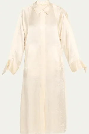 Jason Wu Raglan Sleeve Crinkled Satin Trench Coat