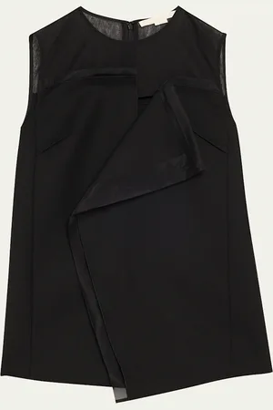 Jason Wu Asymmetrical Draped Slub Suiting Top