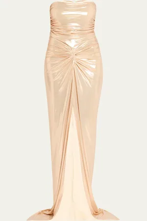 Retrofete Maytal Metallic Strapless Gown