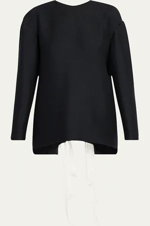 The Row Guri Ribbon Back Brushed Cashmere Top