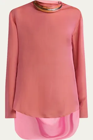 Giorgio Armani Iridescent Chiffon Cowl Backless Tunic