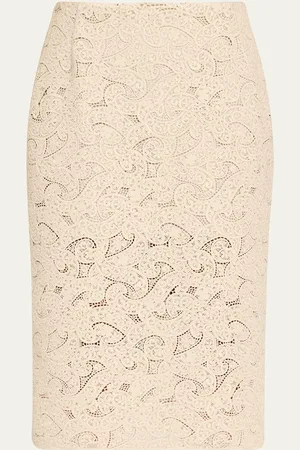 PRABAL GURUNG Lace Midi Pencil Skirt