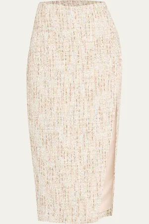 Toccin Kate Sequined Tweed Midi Skirt